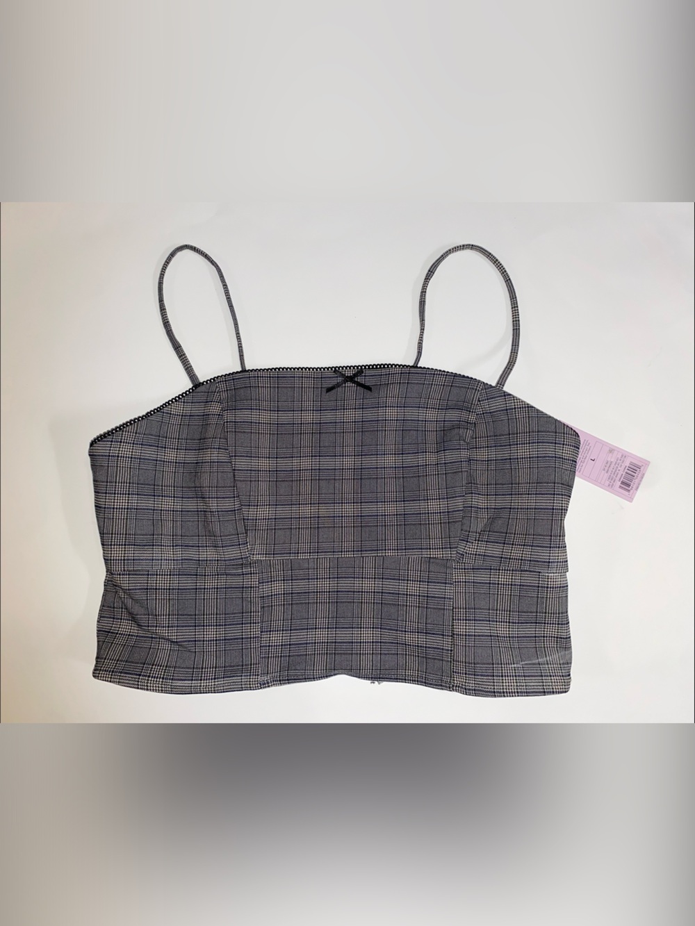 wild fable Gray and Navy Plaid crop top